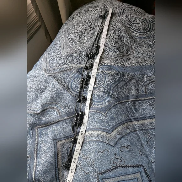 Long Black Beaded Necklace - Picture 8 of 8